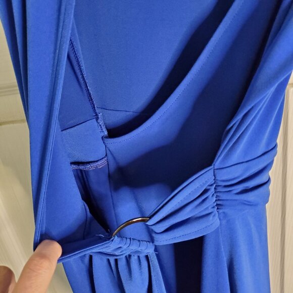 EXPRESS Faux Wrap Mini Blue Dress cap sleeves XS - Picture 7 of 8